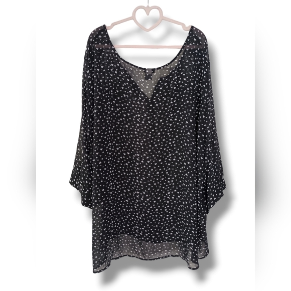 Torrid Heart Print Chiffon Blouse - Picture 3 of 7